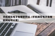 手机娱乐电子有哪些网址（手机娱乐电子有哪些网址可以用）