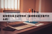 篮球得分后卫必学技术（篮球得分后卫是干什么的）