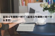 篮球斗牛规则一对一（篮球斗牛规则一对一什么意思）